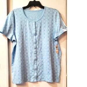 Charter Club Women's Cotton Printed Cropped Pajama Top